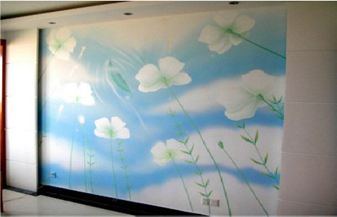  平利画墙绘怎么画好白云的蓬松感？