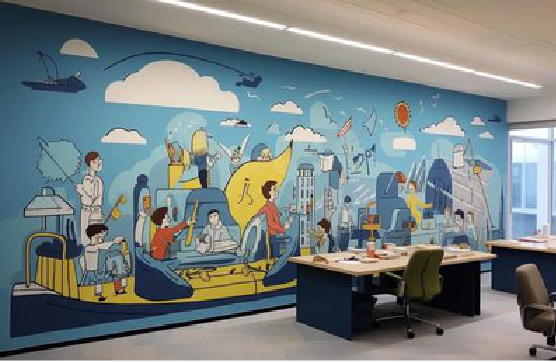  平利办公室墙绘的特点。