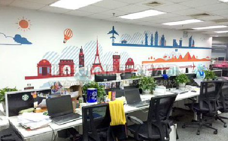  平利教你设计办公室墙绘的方法。